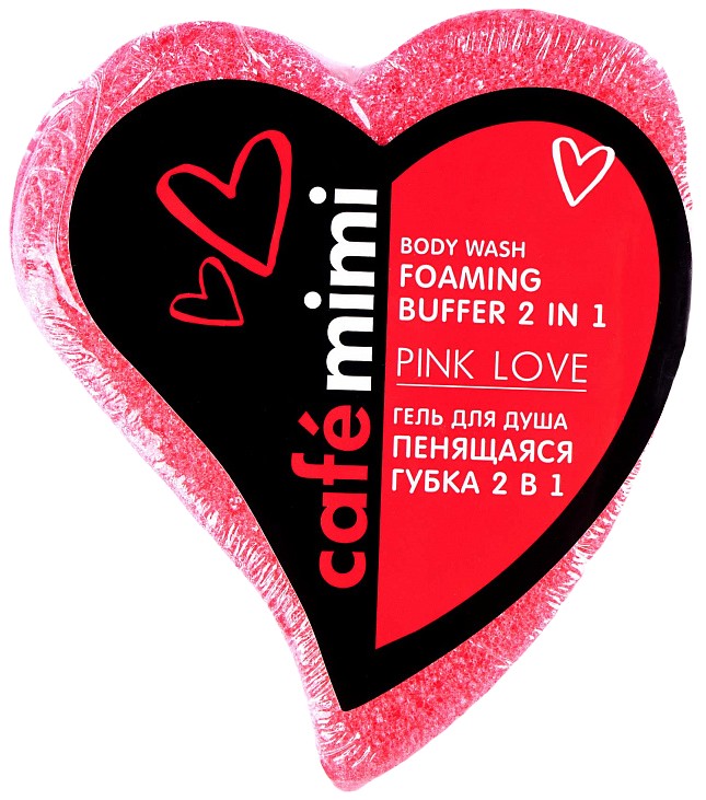 Cafe Mimi Пенящаяся губка 2в1 PINK LOVE 1 шт