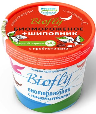 Biofly биомороженое стаканчик бумаж. 45г шиповник