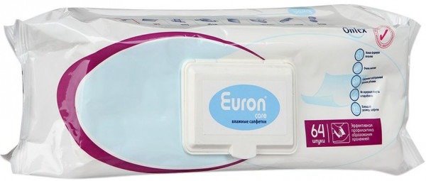 Euron care салфетки влажные от пролежней 64 шт