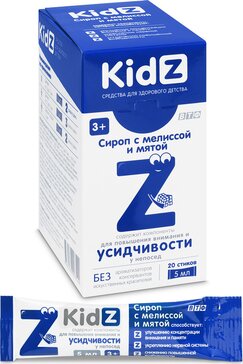 KidZ Сироп с мелиссой и мятой стик 20 шт 