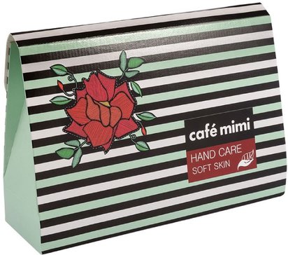 Cafe mimi набор подарочный нежная кожа для рук скраб+крем+маска ночная