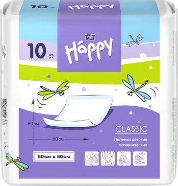 Bella baby happy пеленки детские classic 60х60см 10 шт