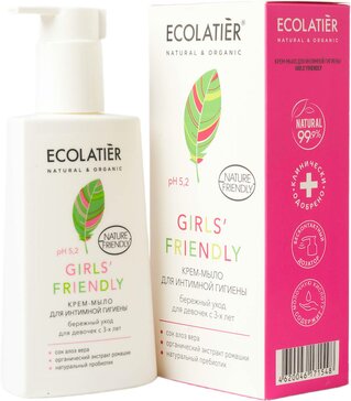 Ecolatier крем-мыло для девочек с 3-х лет для интимной гигиены  бережный уход 250мл girls friendly