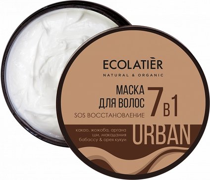 Ecolatier Маска для волос SOS Восстановление 7в1 какао и жожоба 380 мл