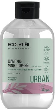 Ecolatier Мицеллярный шампунь для чувствительной кожи головы алоэ вера и вербена 600 мл