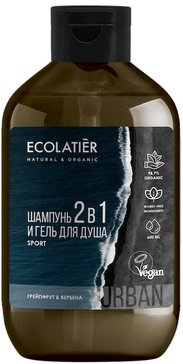 Ecolatier Мужской гель для душа и шампунь 2в1 грейпфрут и вербена 600 мл