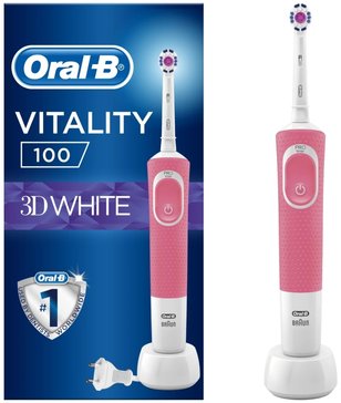 Oral-B Vitality щетка зубная электрическая pro 3d white d100.413.1 тип 3710 pink