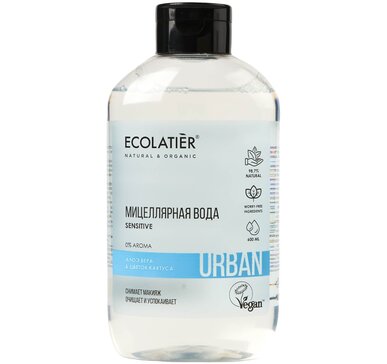 Ecolatier Мицеллярная вода для снятия макияжа для чувствительной кожи Цветок кактуса и Алоэ вера  600 мл