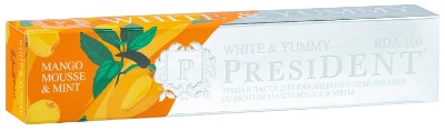 PresiDENT White & Yummy Зубная паста отбеливающая со вкусом манго-мусса и мяты 75 г