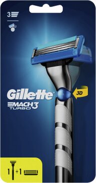 Gillette Mach3 Turbo Мужская Бритва, 2 кассеты, с 3 лезвиями, для точного бритья