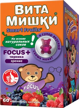 ВитаМишки Focus+ пастилки жев. 60 шт Черника