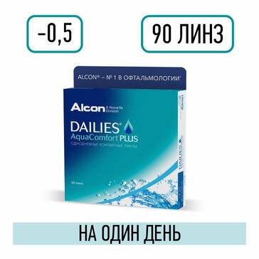 Alcon dailies aqua comfort plus линзы контактные однодневные -0.50/8.7/14.0 90 шт