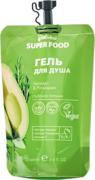 Cafe mimi super food гель для душа 100 мл авокадо и розмарин