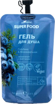 Cafe mimi super food гель для душа 100 мл голубика и можжевельник