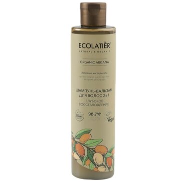 Ecolatier Шампунь-бальзам волос 2в1 350 мл Organic Arganа