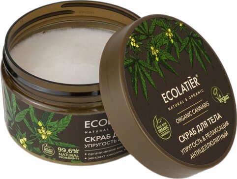 Ecolatier green cannabis oil скраб для тела антицеллюлитный  упругость и релаксация 300г