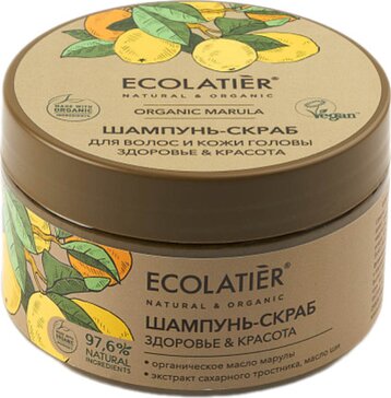 Ecolatier green marula oil шампунь-скраб для волос и кожи головы здоровье и красота 300г