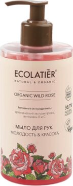 Ecolatier green wild rose мыло  для рук 460мл молодость и красота