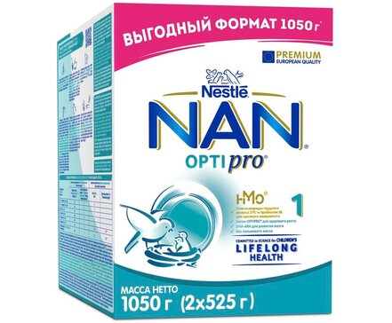 NAN 1 OPTIPRO Смесь для роста, иммунитета и развития мозга, с 0 мес, 1050 г