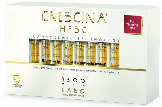 Crescina Transdermic HFSC 1300 Лосьон для роста волос для мужчин, 20 ампул