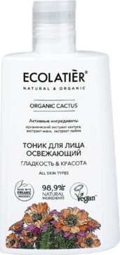 Ecolatier green cactus flower тоник для лица освежающий 250мл гладкость и красота