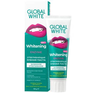 Зубная паста Энзимное отбеливание GLOBAL WHITE whitening enzyme 100 г