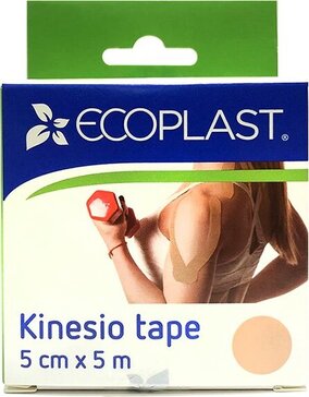 Кинезиотейп 5 см х 5 см, бежевый 1 шт Ecoplast