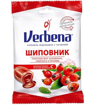 Verbena Шиповник карамель леденец с начинкой 60 г