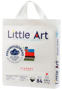 Little Art Подгузники детские р.S 4-6 кг 84 шт