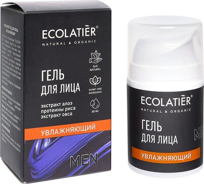 Ecolatier man гель для лица увлажняющий 50мл