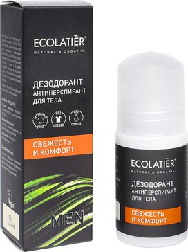 Ecolatier man дезодорант-антиперспирант свежесть и комфорт 50мл