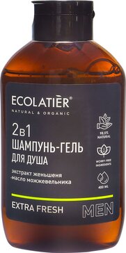 Ecolatier man шампунь и гель для душа 2в1 extra fresh 400мл