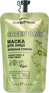 Cafe mimi super food маска для лица 100мл зеленая глина