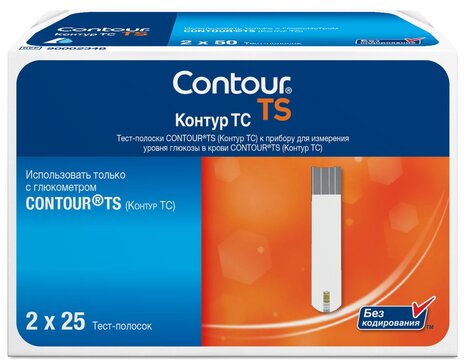 Тест-полоски к глюкометру Contour TS (Контур ТС) 2 х 25 шт