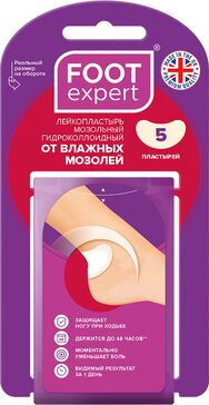 Пластырь мозольный гидроколлоидный 3,6 х 6,2 см 5 шт FOOT expert