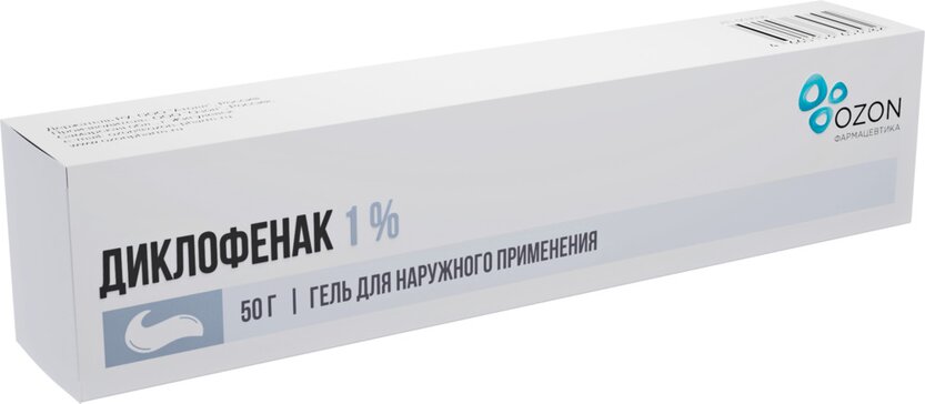 Диклофенак гель для наружн.прим-я 1% 50г туба озон