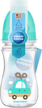 Canpol babies бутылочка 3+ пластиковая с широким горлышком 240мл бирюзовая 35/206 easystart toys