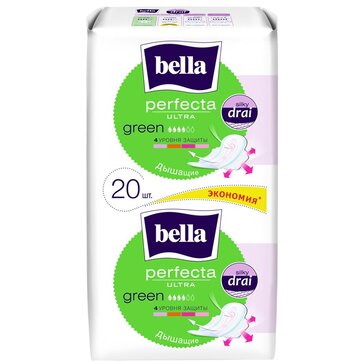 Bella perfecta ultra прокладки супертонкие green 20 шт