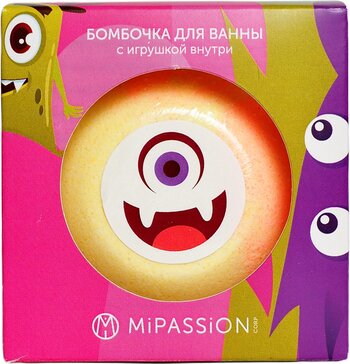 Бомбочка для ванны с игрушкой MiPASSiON Монстрики 150 г, цвет и игрушка в ассортименте