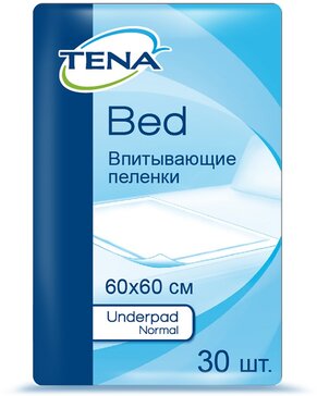 Простыни впитывающие TENA Bed Underpad Normal 60х60 см 30 шт