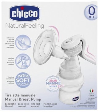 Chicco natural feeling молокоотсос ручной 1022 +бутылочка