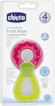 Chicco прорезыватель 4мес.+ с водой охлаждающий розовый 310412039  fresh relax кольцо