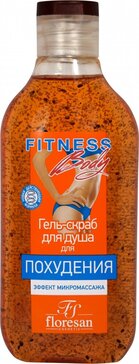 FITNESS Body Гель - скраб для душа для похудения, эффект микромассажа 250 мл floresan