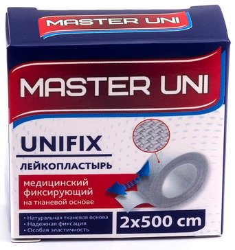 Пластырь фиксирующий на тканевой основе 2 см х 5 м, 1 шт Master Uni