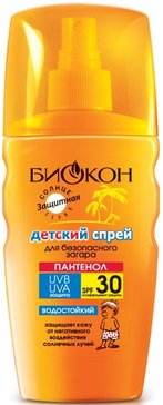 Биокон Спрей детский 3+ для безопасного загара SPF30 160 мл