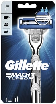 Gillette mach3 turbo станок 1 шт алоэ c 1-ой кассетой