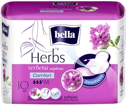 Bella herbs прокладки verbena softiplait comfort 10 шт с экстрактом вербены