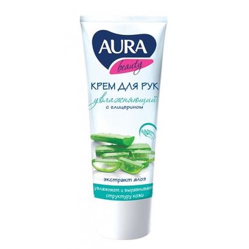 Aura beauty крем для рук увлажняющий 75мл с глицерином и экстрактом алоэ