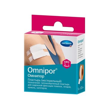 Omnipor Пластырь фиксирующий из нетканого материала 1.25 см х 5 м, 1 шт