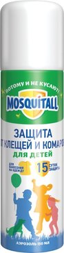 Mosquitall нежная защита аэрозоль для детей с 2х лет для прогулок от комаров/клещей 150мл